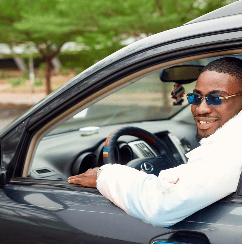 man test driving before buying a second hand car